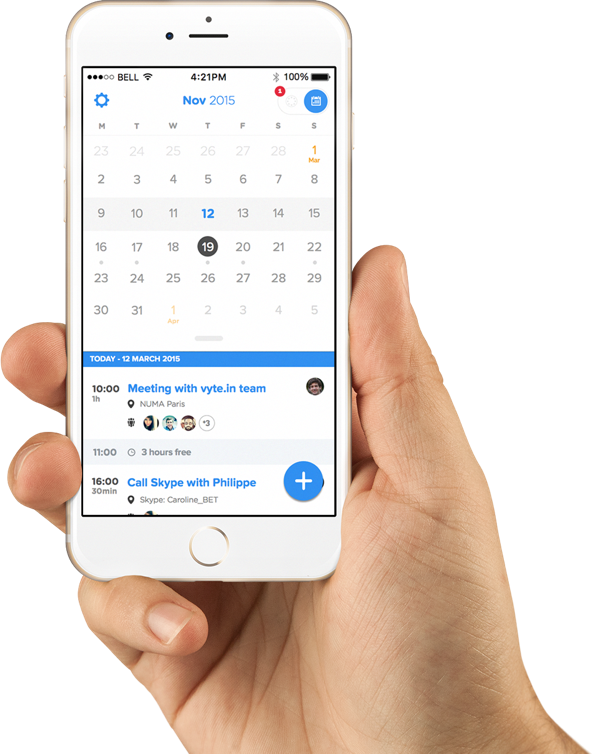 Vyte for iPhone schedule meetings on the go